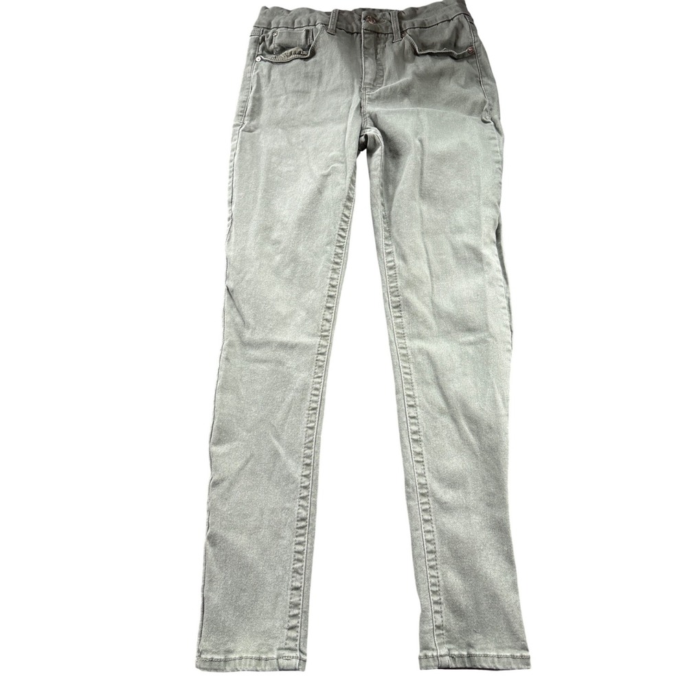 Seven7 Womens Skinny Jeans Olive Green Stretch Denim Pants Size 10 Mid Rise